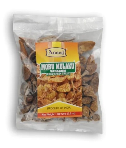 ANAND Moru Mulaku Vadagom Dried Green Chilly 3.5 OZ